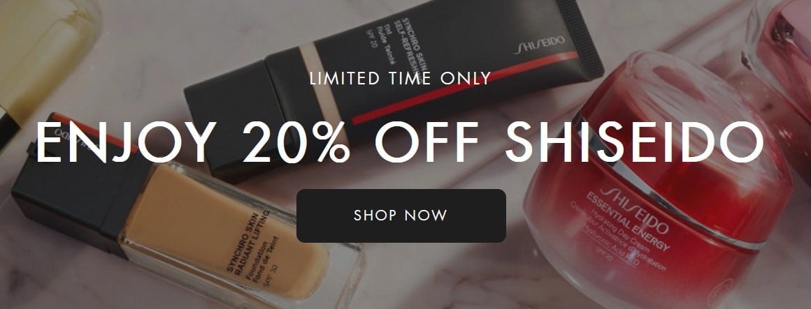 20% off Shiseido products at Space NK