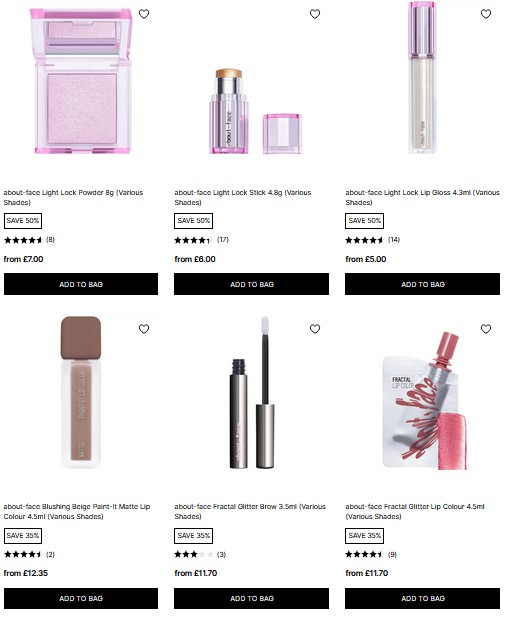 Up to 30% off selected about-face at Cult Beauty