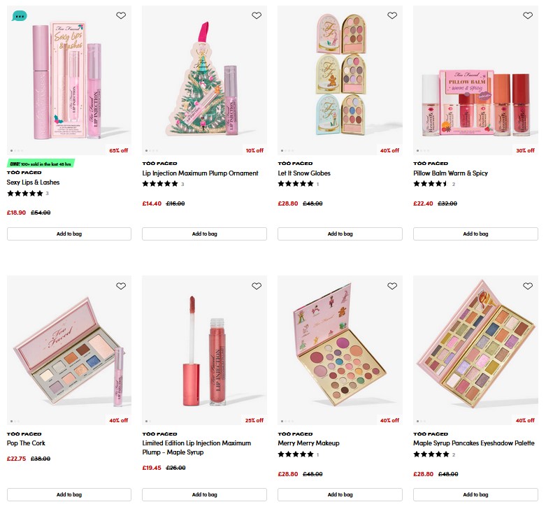 Up to 40% off Too Faced at BEAUTY BAY