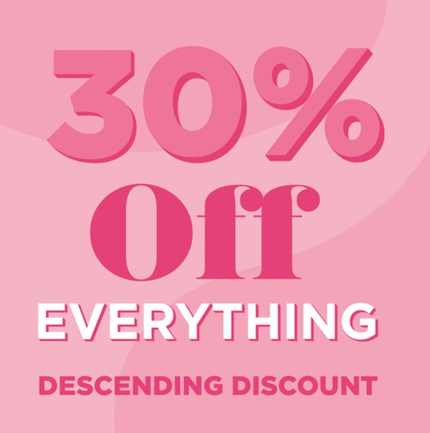 Up to 30% off everything at Benefit