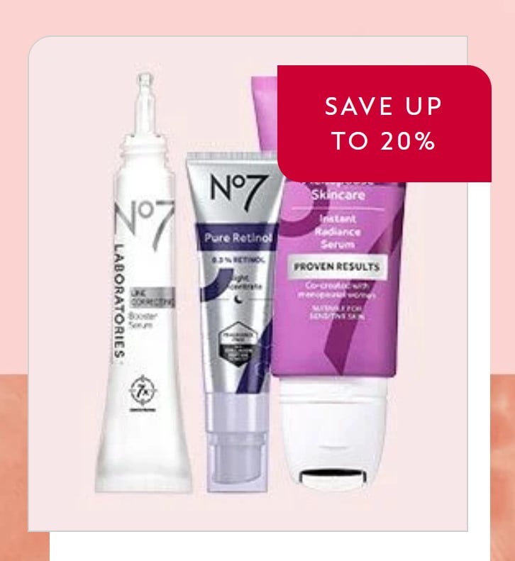 Save up to 20% on selected No7 at Boots