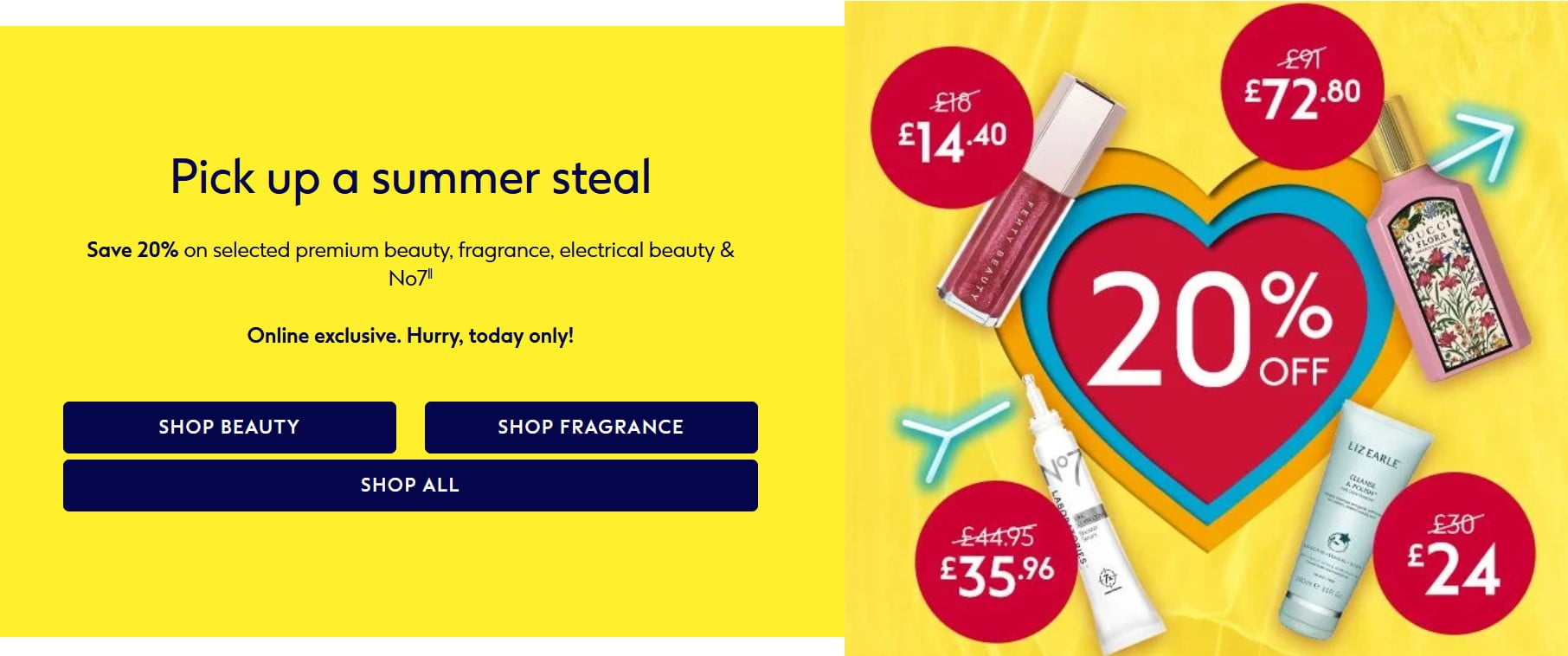 Save 20% on Selected Premium Beauty, Fragrance, Electricals & No7 at Boots