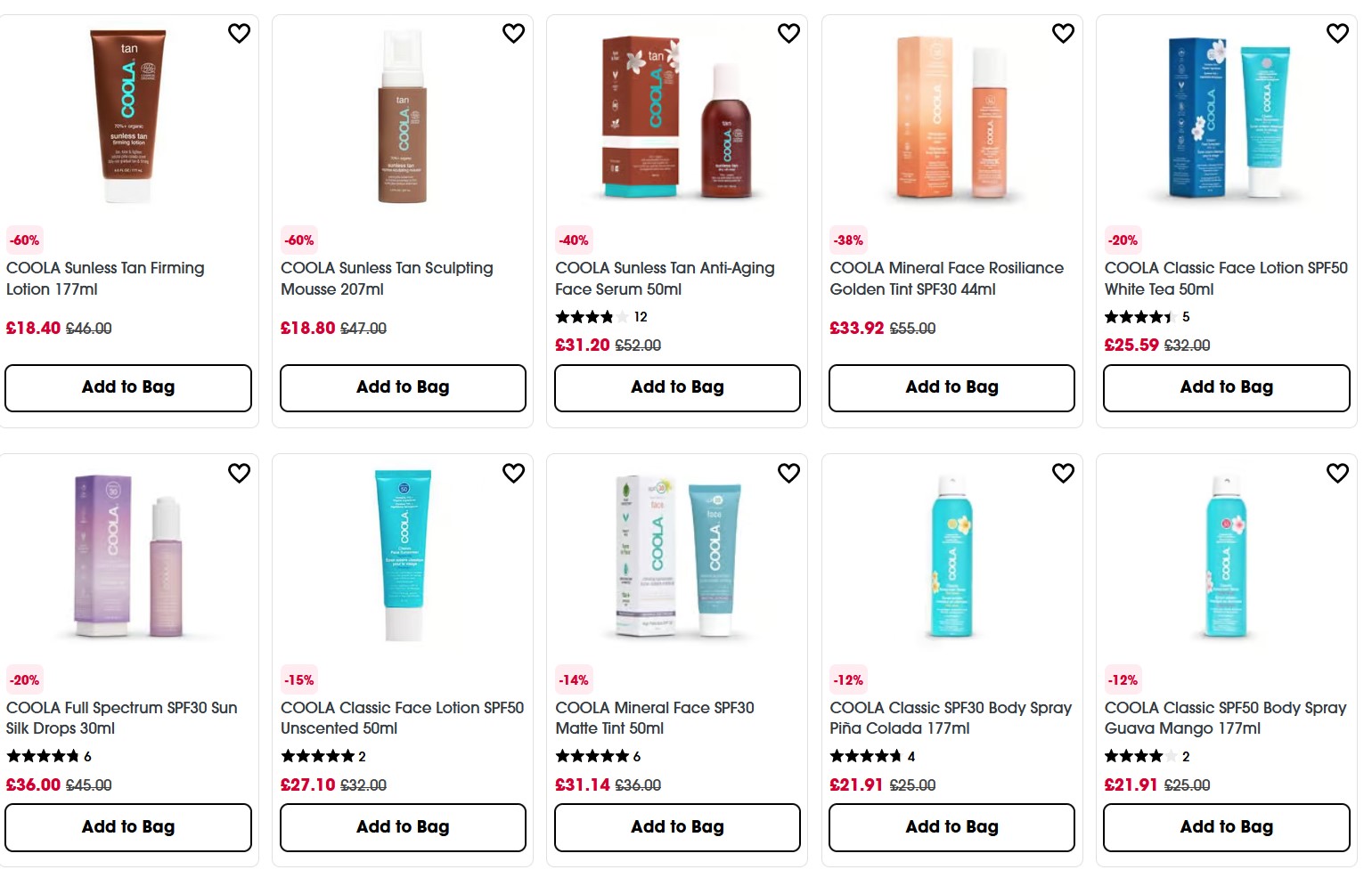 Up to 60% off Coola at Sephora UK