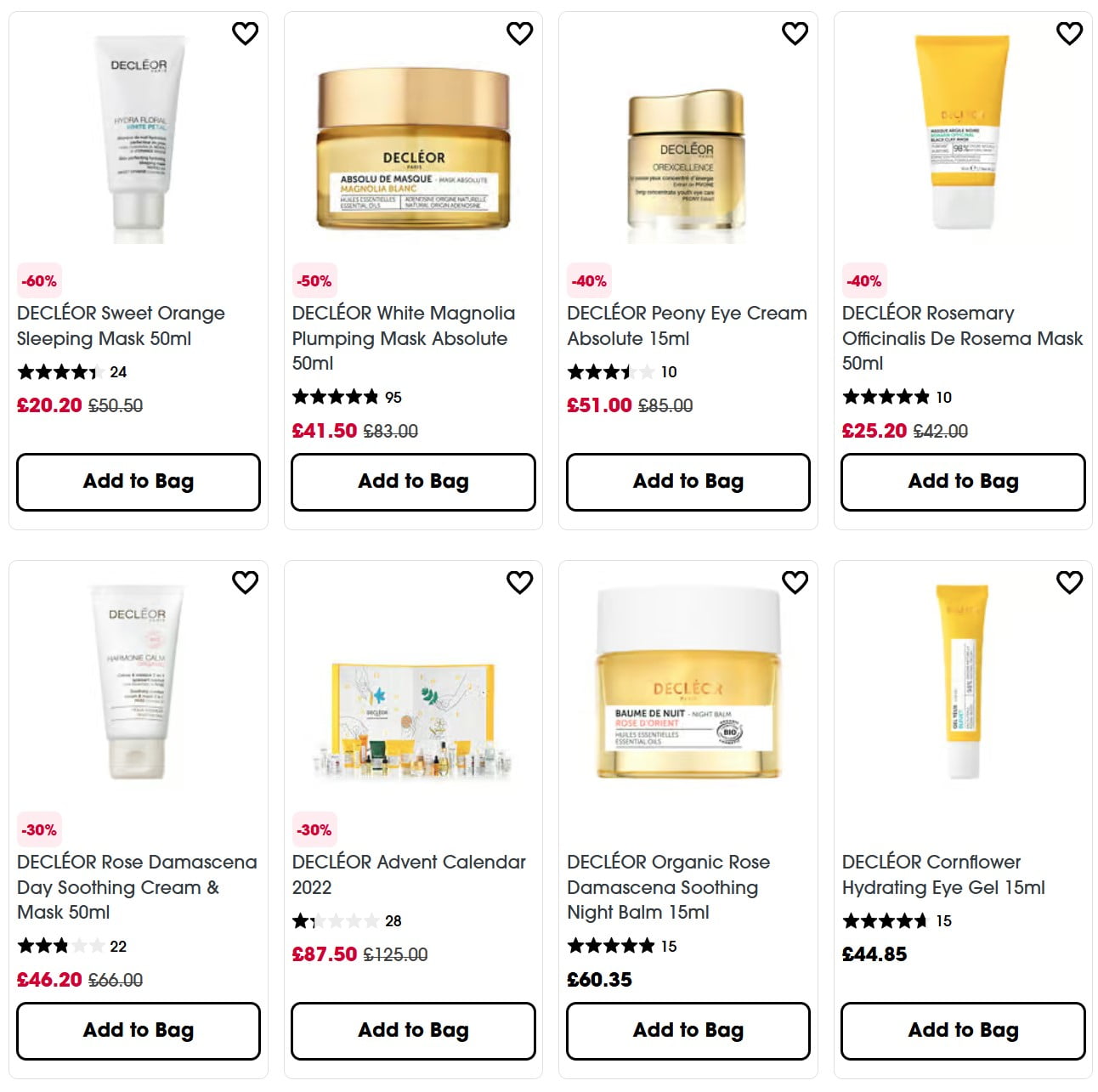 Up to 60% off Decleor at Sephora UK