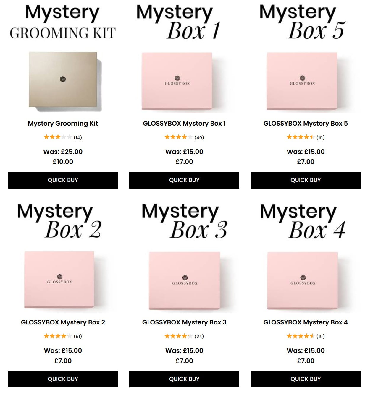 50% off Glossybox Mystery Boxes