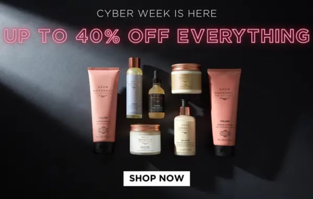 Up to 40% off everything at Grow Gorgeous
