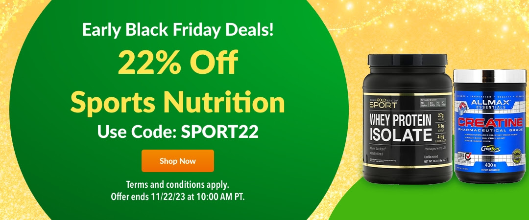 22% off Sports Nutrition at iHerb