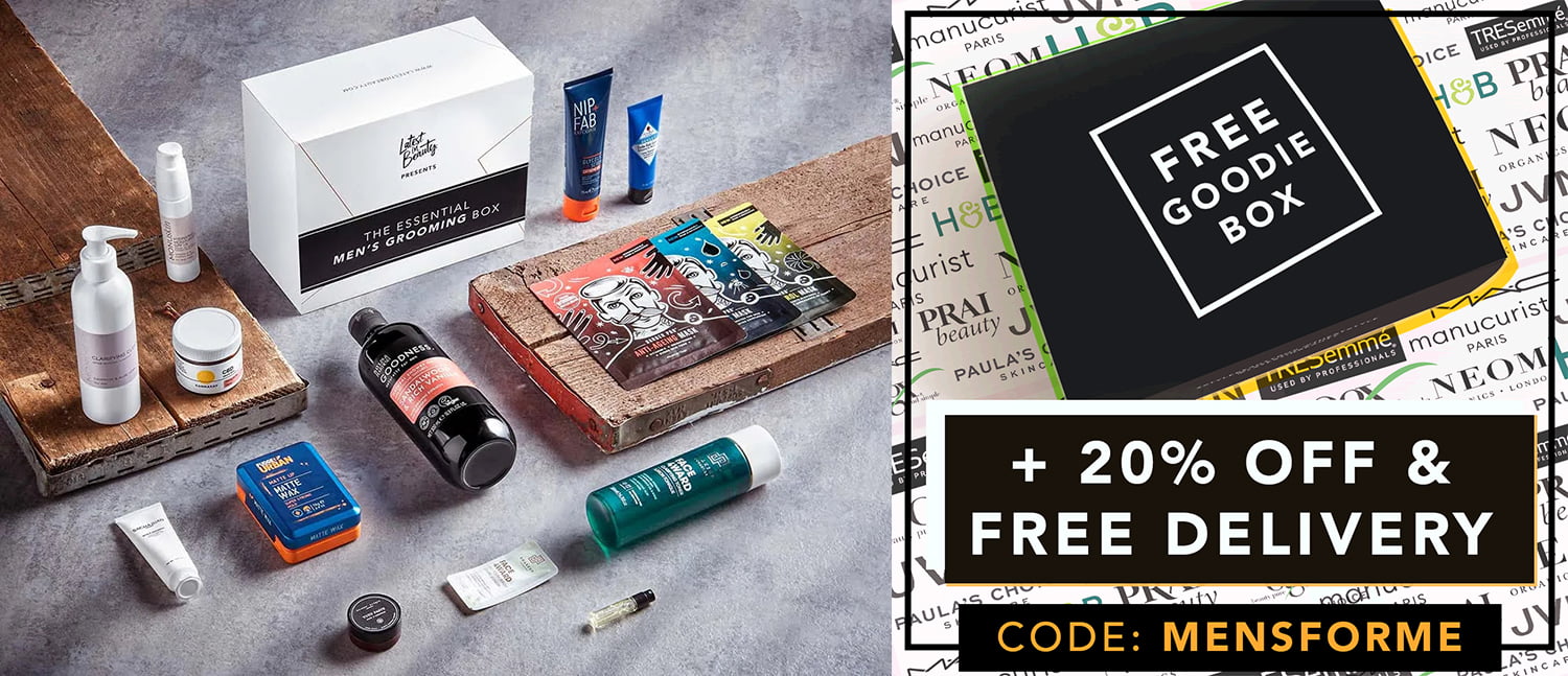 20% Latest in Beauty The Essential Men’s Grooming Box 2023