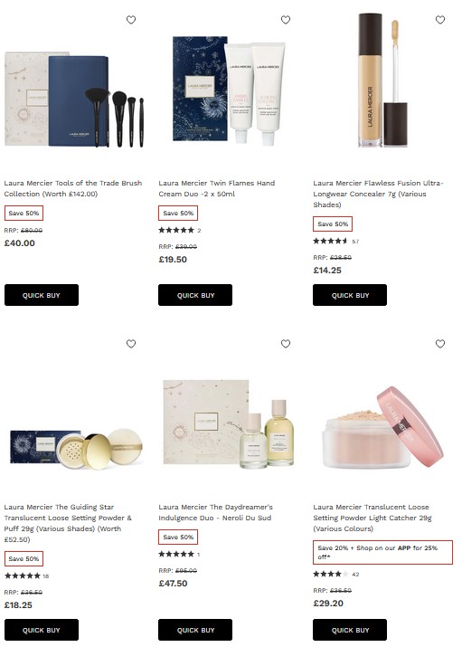 Up to 50% off selected Laura Mercier
