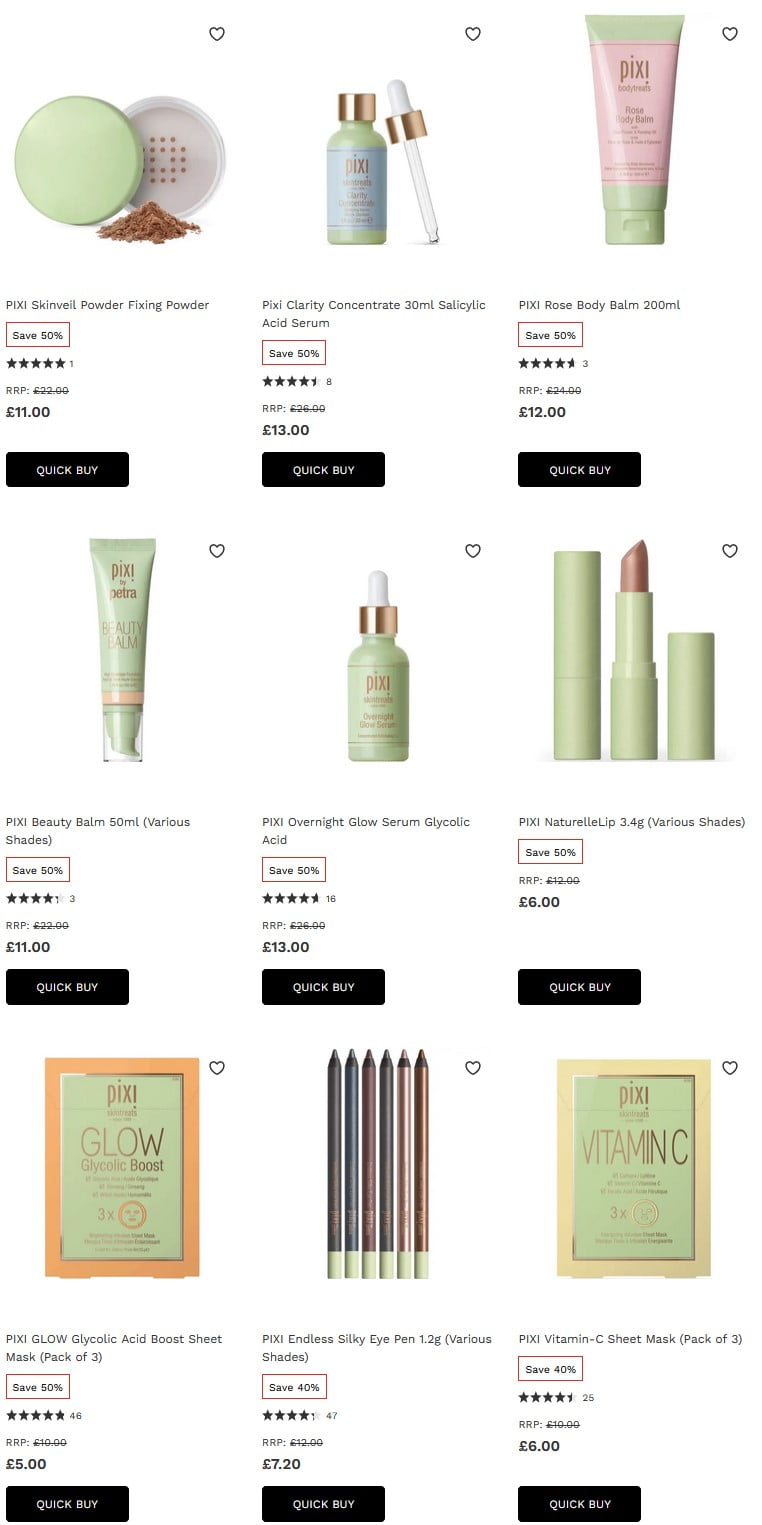 Up to 50% off Pixi at Lookfantastic