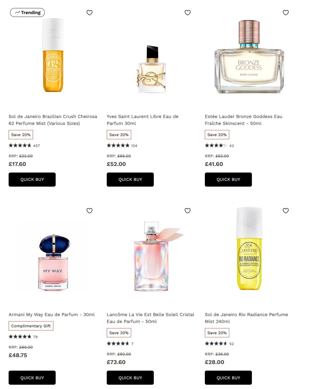 Up to 20% off selected summer scents