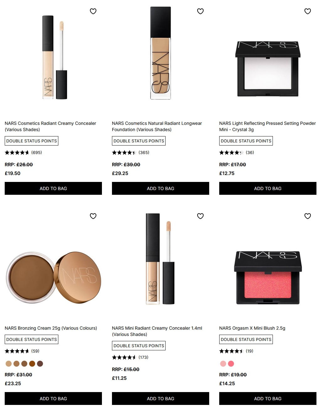 25% off selected NARS + Double Points at Cult Beauty