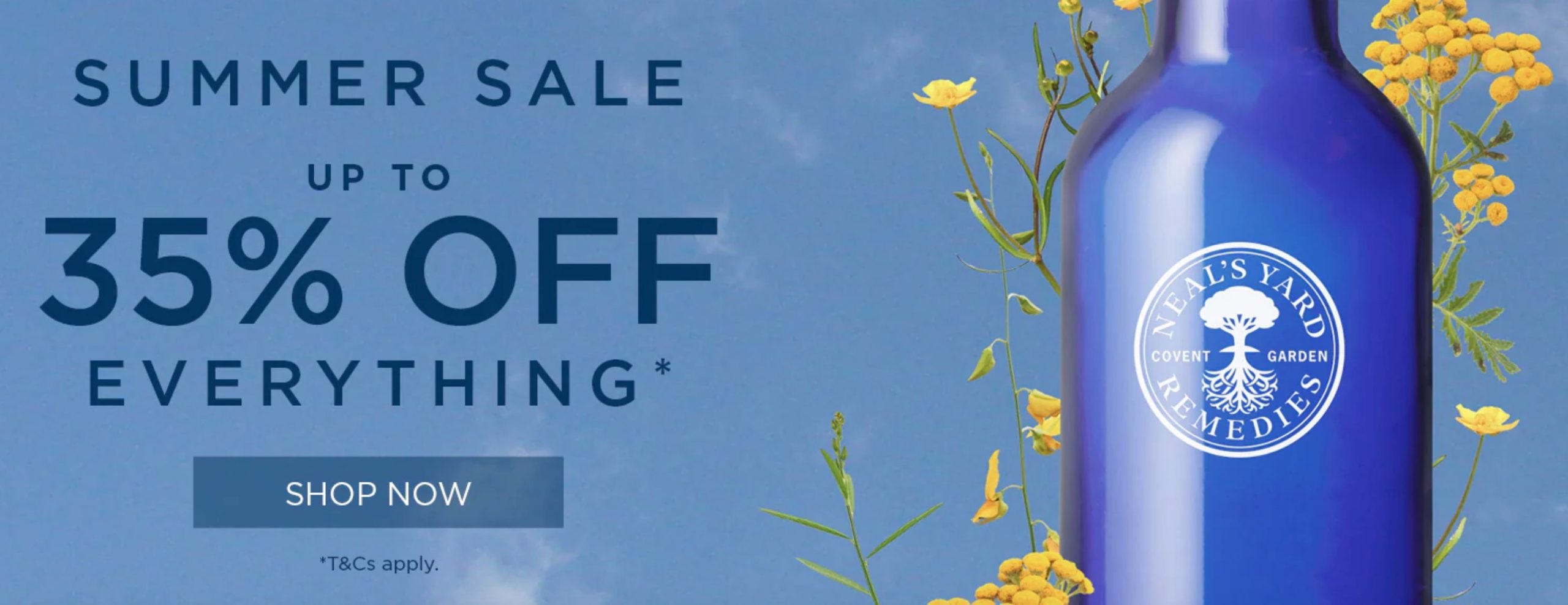 Up to 30% off summer sale at Neal's Yard Remedies