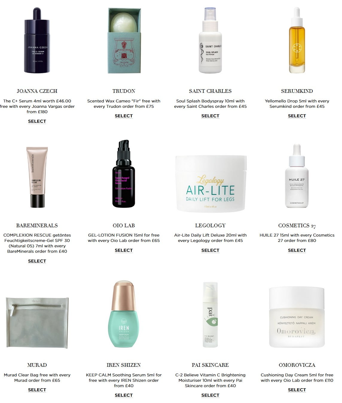 Gift with purchase offers at Niche Beauty