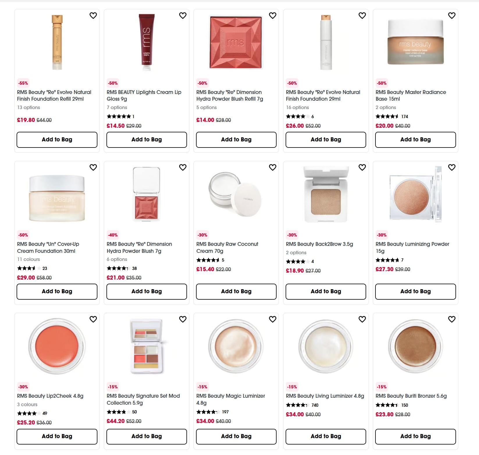 Up to 55% off RMS Beauty at Sephora UK