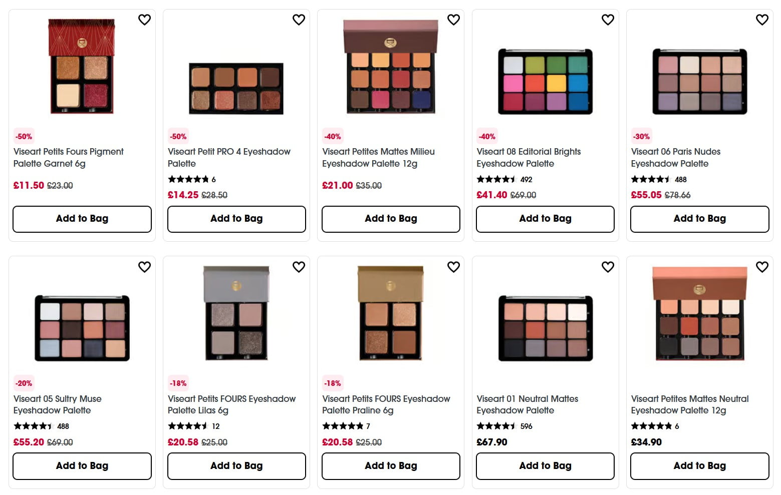 Up to 50% off Viseart at Sephora UK