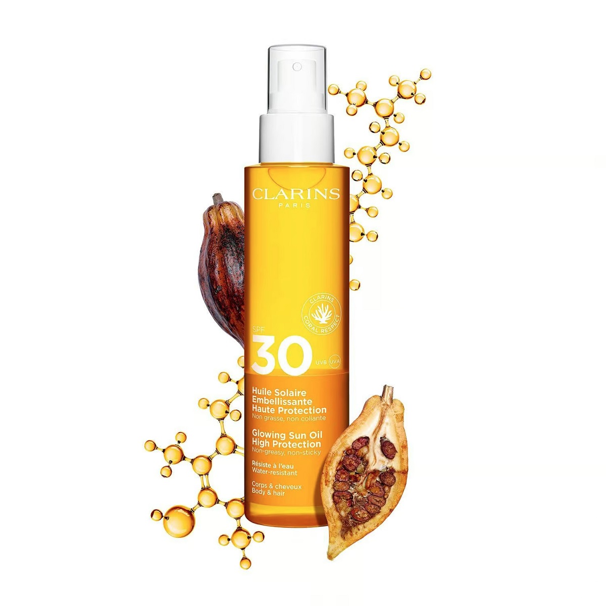 CLARINS Glowing Sun Oil High Protection SPF30