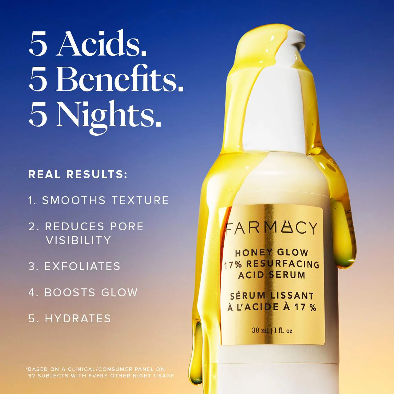 Farmacy Beauty Honey Glow 17% Resurfacing Acid Serum