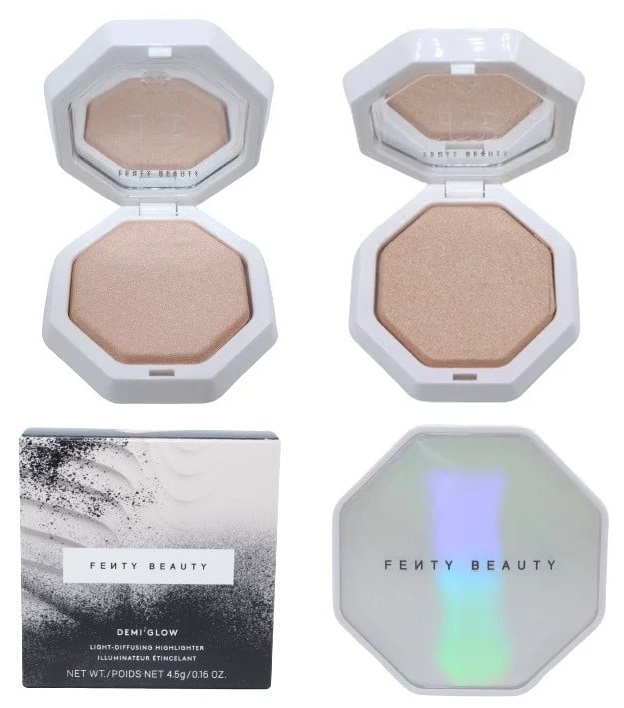 Fenty Beauty Demi Glow Light Diffusing Highlighter in Prosecco and Pretty Purlz