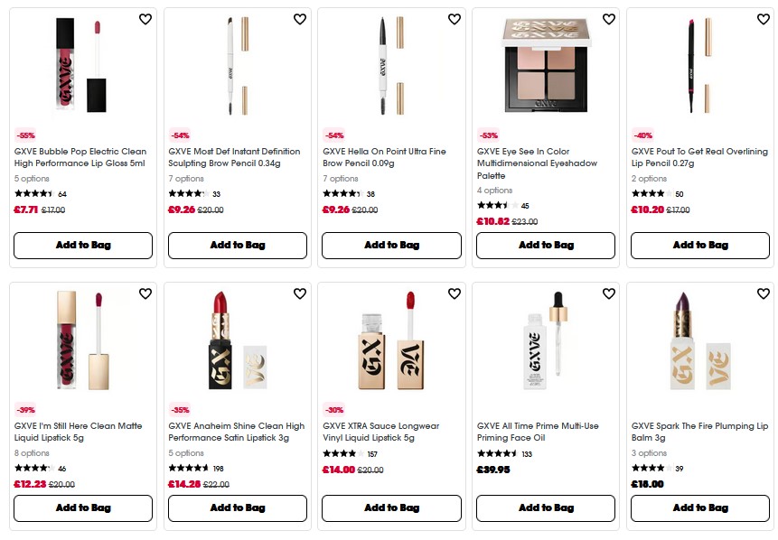 Up to 55% off GXVE Beauty at Sephora UK