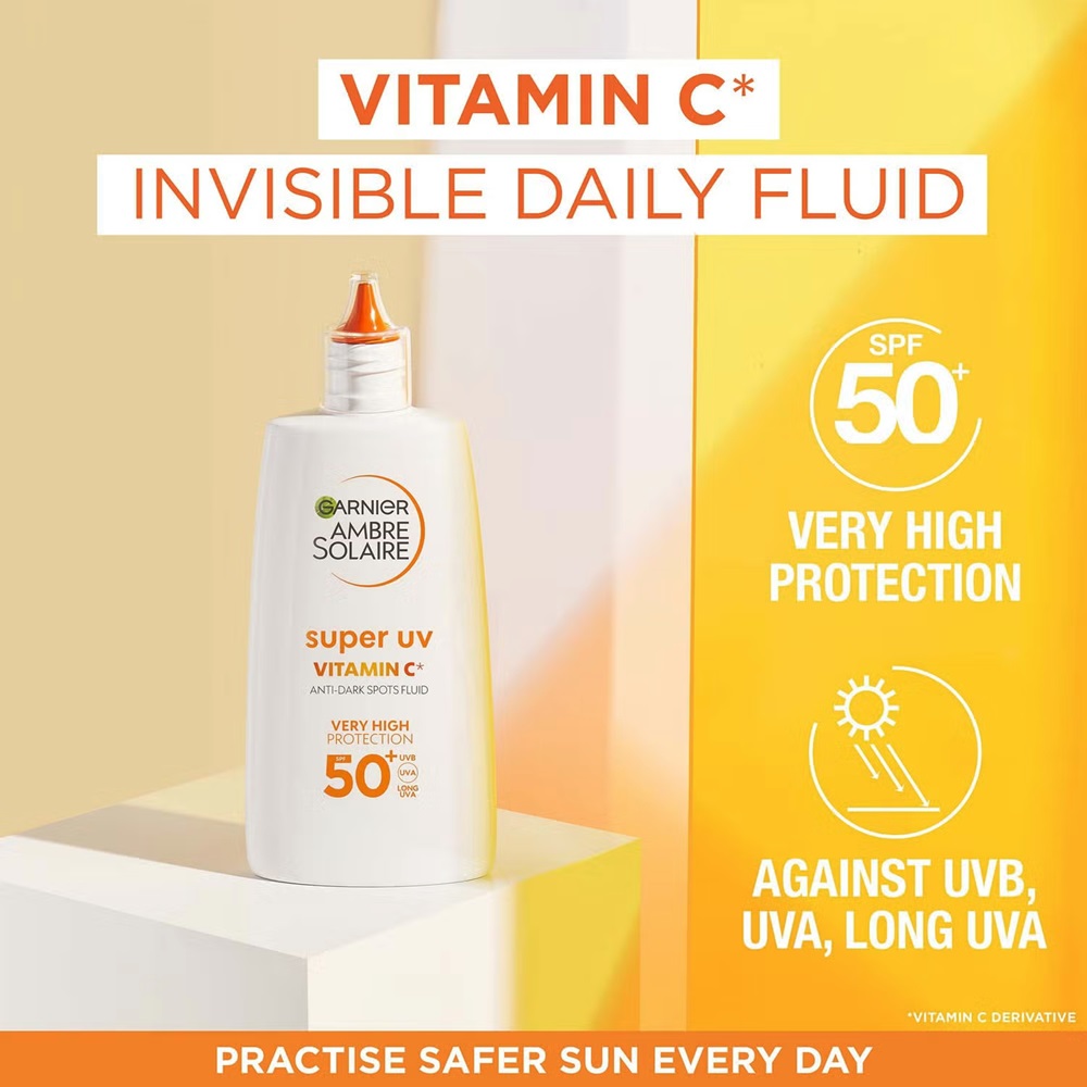 Garnier Ambre Solaire Super UV Vitamin C Facial Fluid for Daily Use SPF 50+