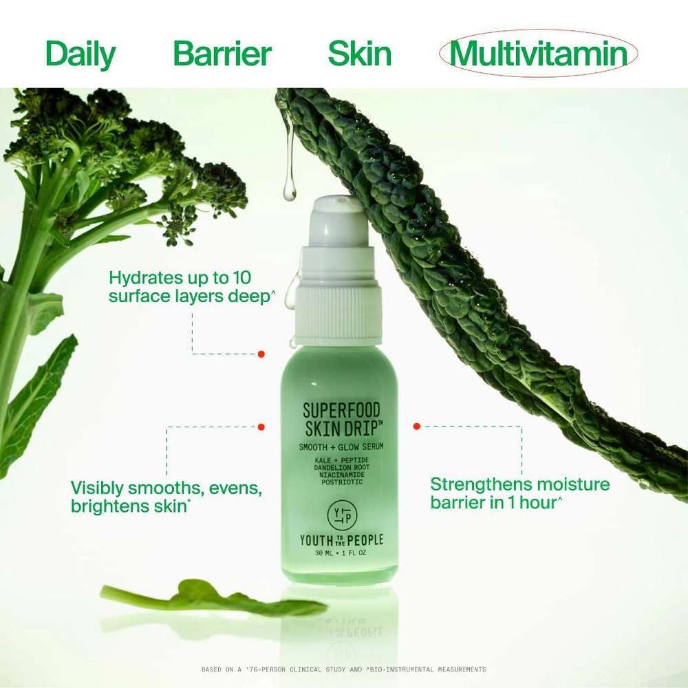 Youth To The People Superfood Skin Drip Smooth + Glow Barrier Serum with Kale + Niacinamide