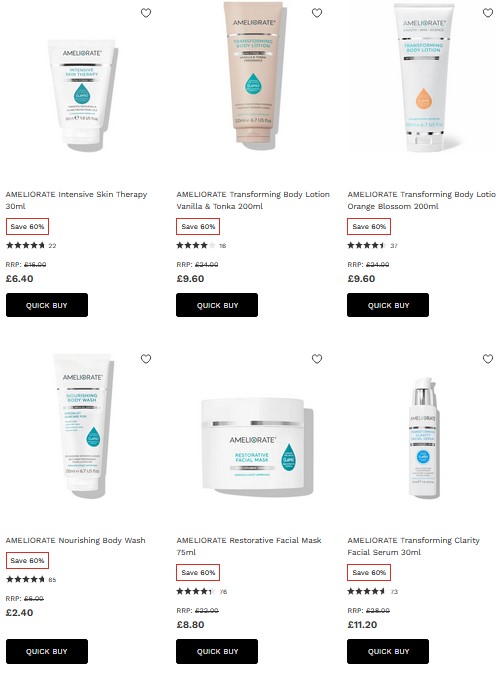 Up to 60% off Ameliorate at Lookfantastic