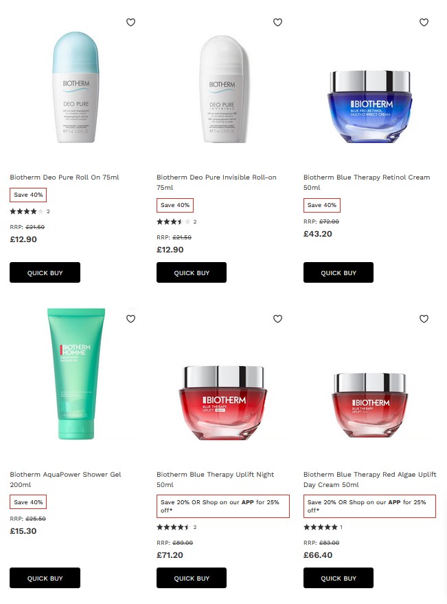 Up to 40% off Biotherm at Lookfantastic