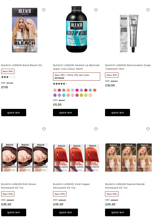 Up to 30% off BLEACH LONDON at Lookfantastic