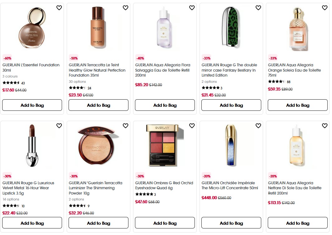 Up to 60% off Guerlain at Sephora UK