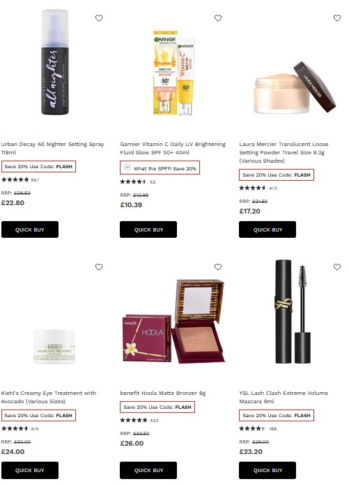 25% off selected full priced items at Lookfantastic