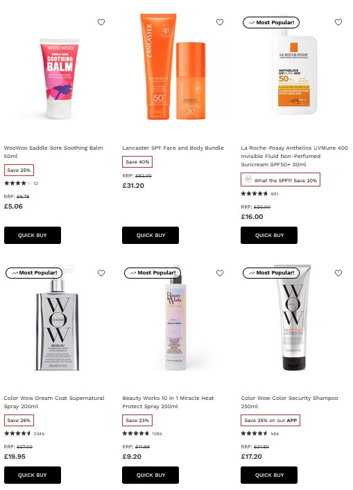 Extra 5% off the Lookfantastic sale items