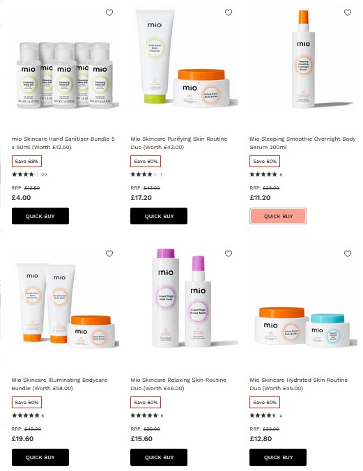 Up to 68% off Mio Skincare at Lookfantastic