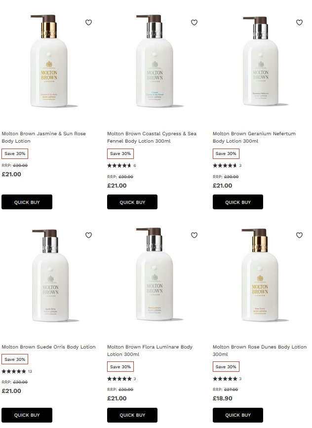 Up to 30% off Molton Brown