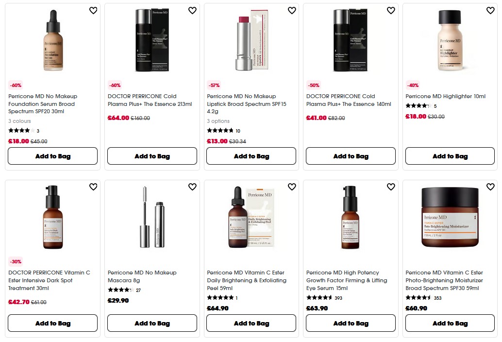 Up to 60% off Perricone MD at Sephora UK