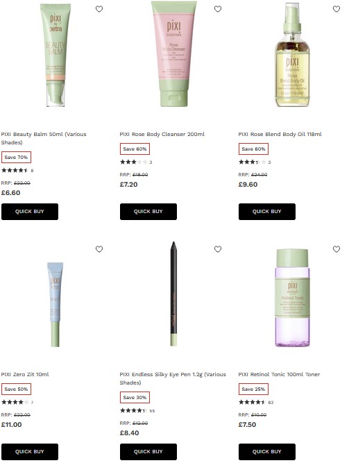 Up to 70% off Pixi at Lookfantastic