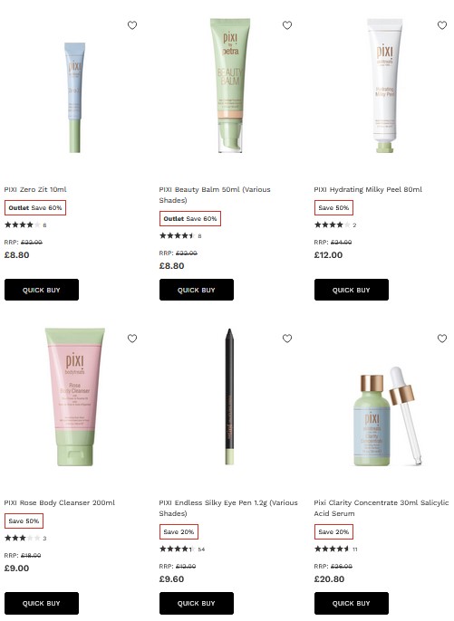 Up to 60% off Pixi at Lookfantastic