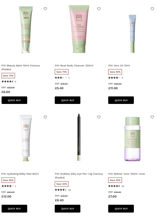 Up to 70% off Pixi at Lookfantastic