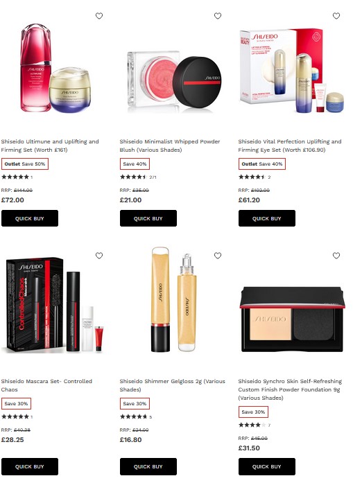 Up to 50% off Shiseido at Lookfantastic
