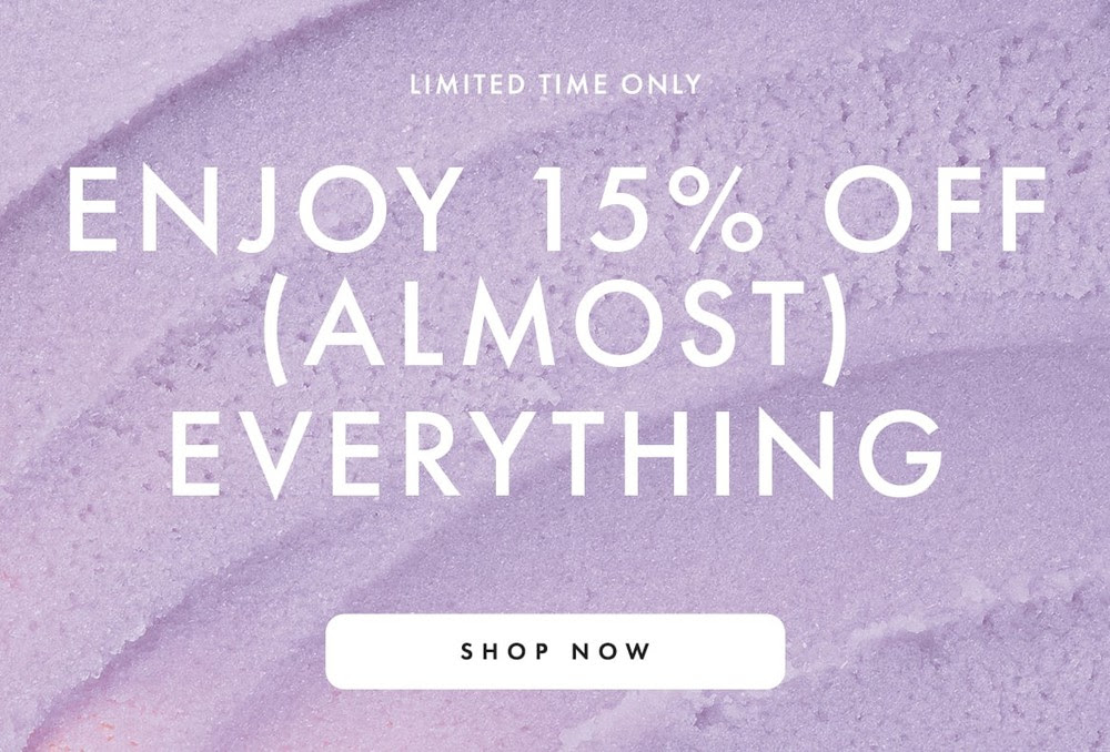 15% off on almost everything at Space NK