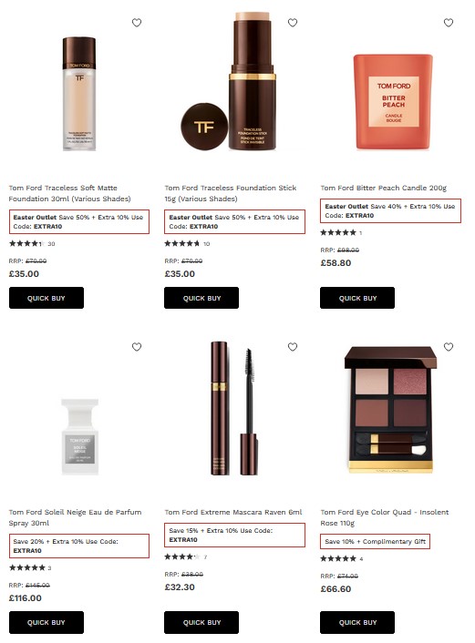 Up to 50% off Tom Ford at Lookfantastic