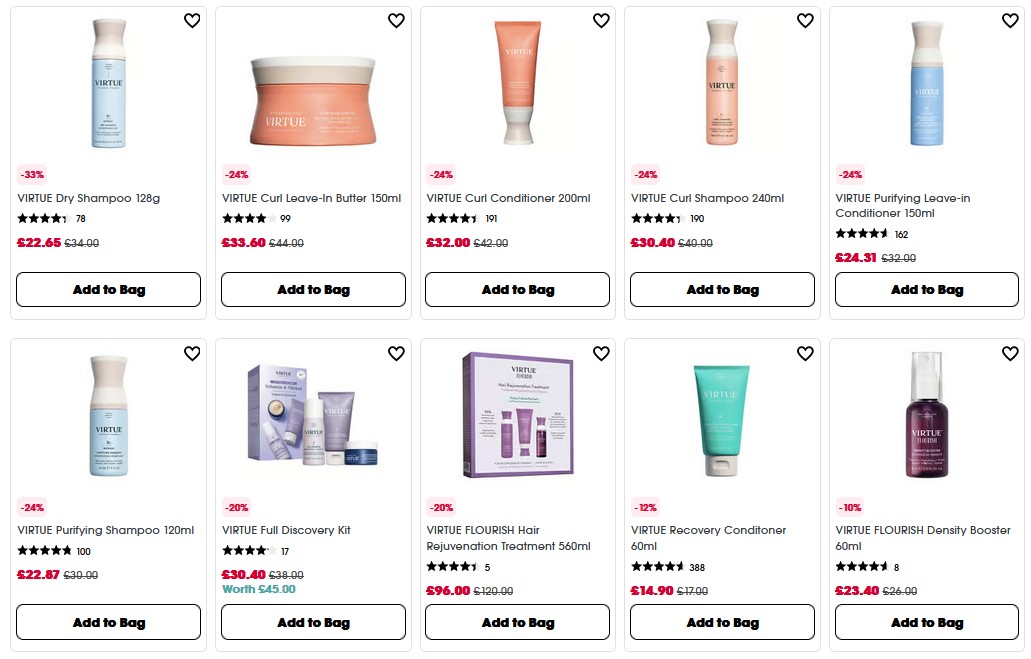 Up to 33% off Virtue at Sephora UK