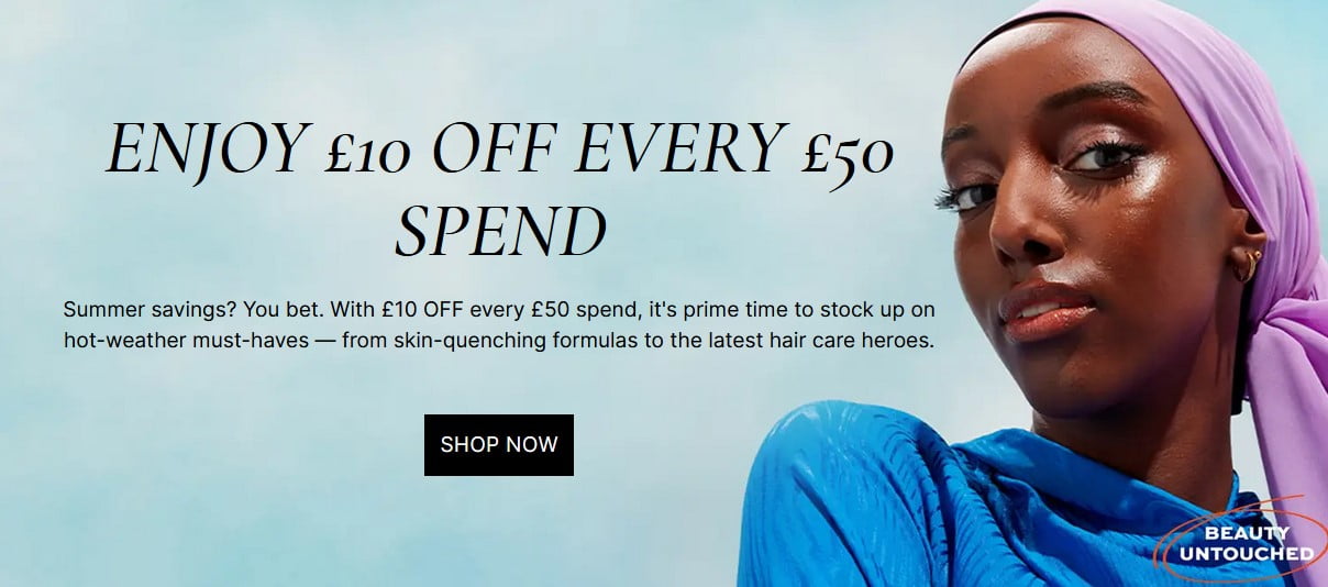 Enjoy £10 off every £50 spend at Cult Beauty.