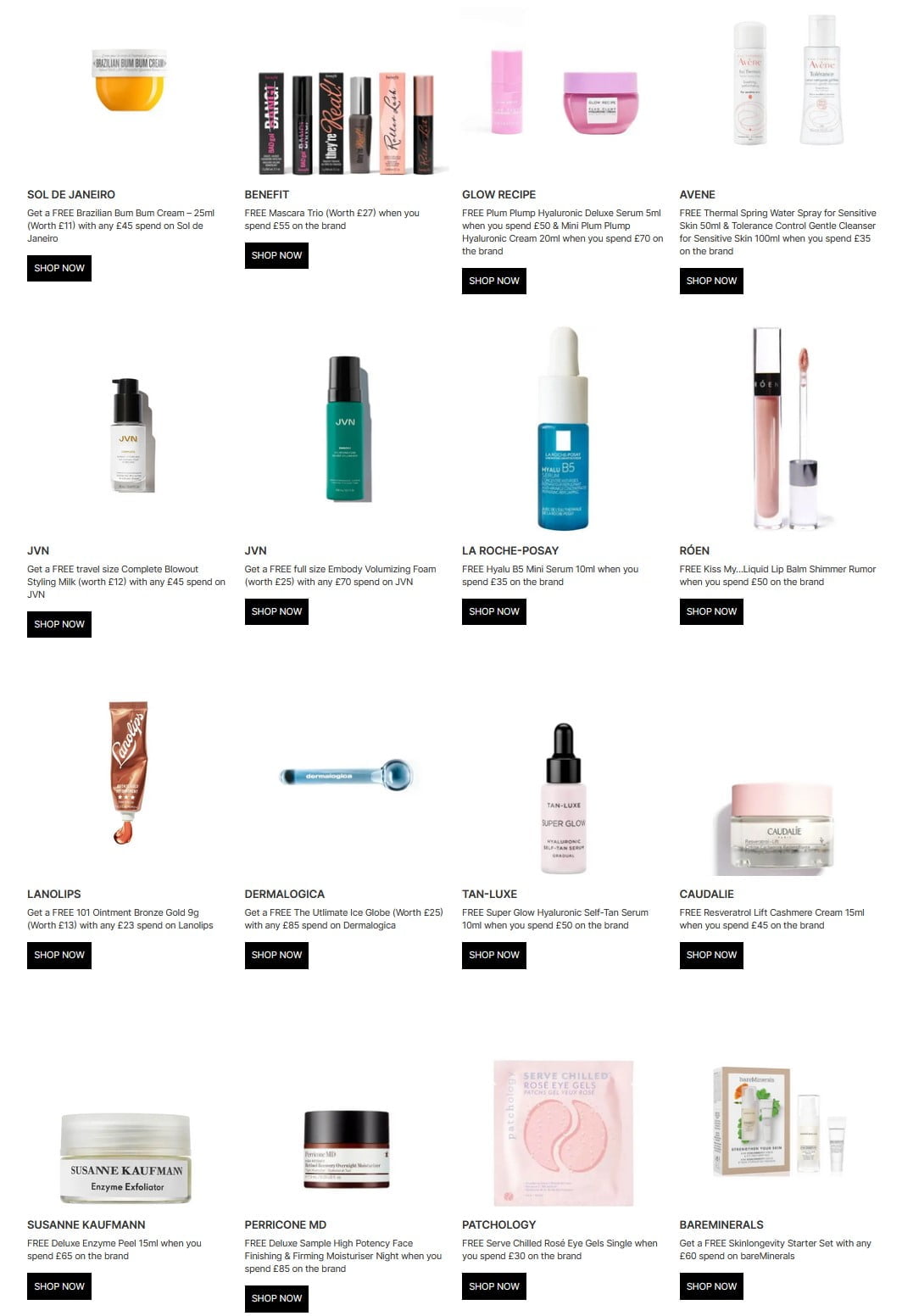 Gift with purchase offers at Cult Beauty