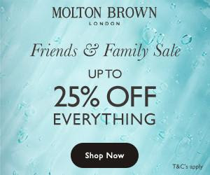 20% off or 25% off when you spend £80 at Molton Brown