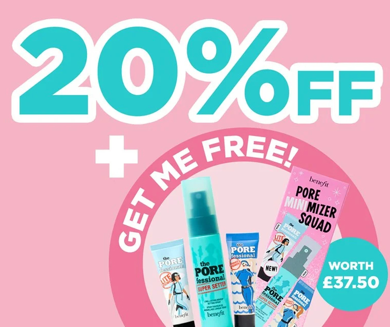 20% off sitewide + free Pore MINImizer Squad Face Primer Se