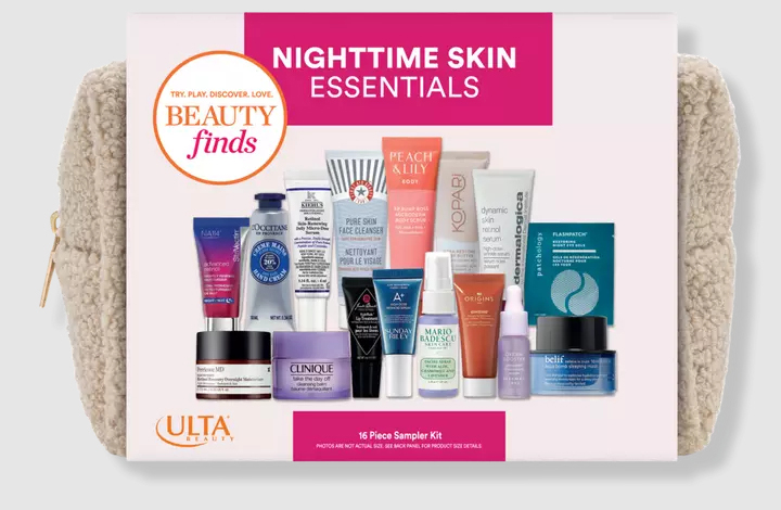 Beauty Finds by ULTA Beauty Nighttime Skin Essentials 16 Piece Sampler Kit