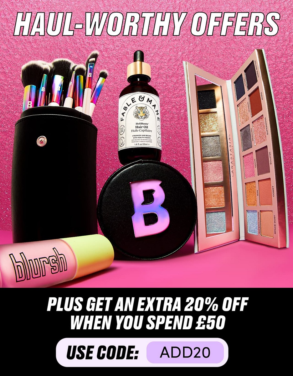 Extra 20% off when you spend 50 at BEAUTY BAY