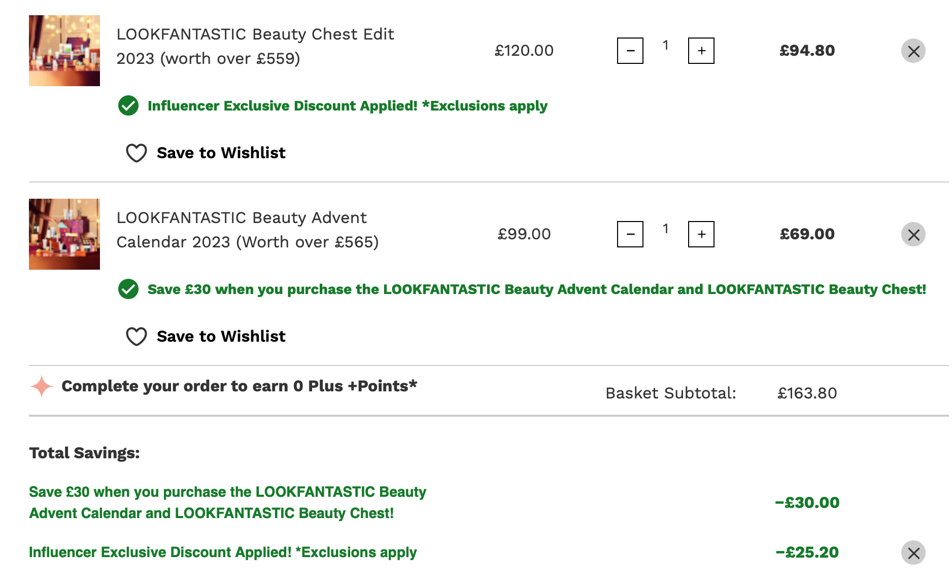 £30 off when you purchase the Lookfantastic Beauty Advent Calendar 2023 and Lookfantastic Beauty Chest Edit 2023