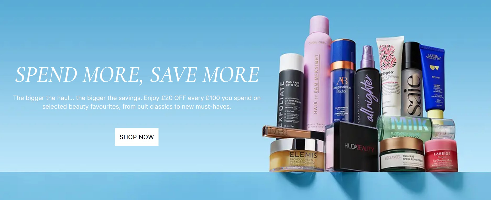 £20/€30 off every £100/€130 spent at Cult Beauty